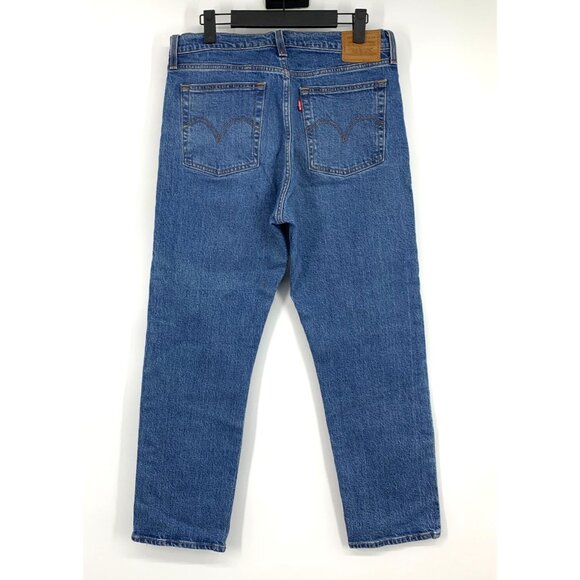 Levis Jeans Wedgie Straight Button Fly Blue Denim High Rise Cotton - Picture 8 of 13